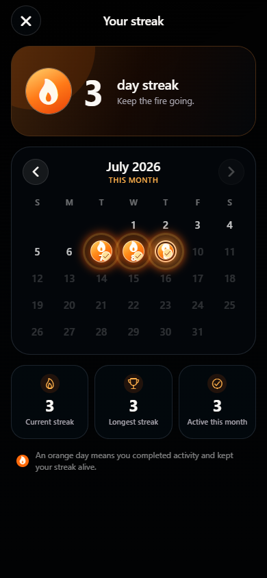 Exscroll streak calendar